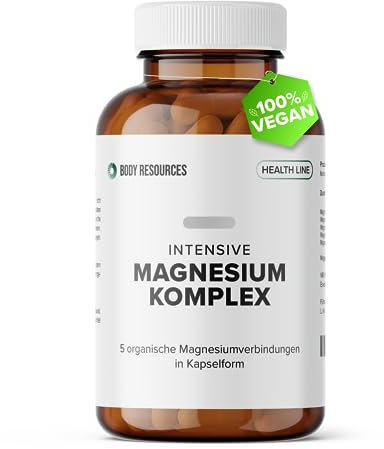 Intensive Magnesium-Mix 800mg I 5 Organische Magnesium-Quellen I Made in Germany I Premiumqualität I Laborgeprüft, Vegan, hohe Bioverfügbarkeit