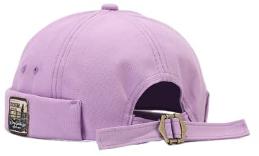 HINGTAT Docker Cap Cappelli per Uomo Skullcap Beanie Worker Marinaio Cap Brimless Cap Rolled Cuff Retro Fashion Brimless Hat con Regolabile, Viola, Taglia unica