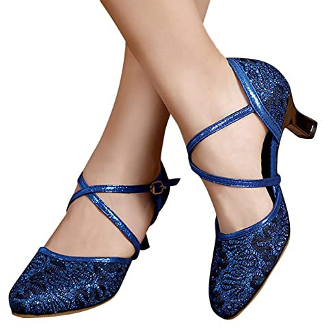 Glitzer High Heels Damen Glitzer Tanzschuhe Frauen Abend Party Schuhe Blockabsatz Stiefeletten Sexy Sandaletten Fischmaul Sommerschuhe Elegant Hohe -Absatz Sommerschuhe Damenschuhe
