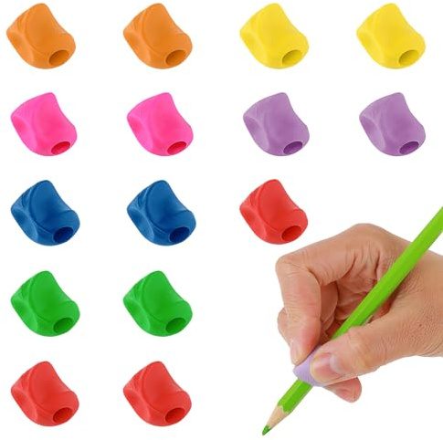 Mabor 15Pcs Pencil Soft Grips for Children Handwriting Tripod Grips for Children Kids Ergonomic Posture Correction Writing Aids Tool for Preschooler Toddler Kindergarten