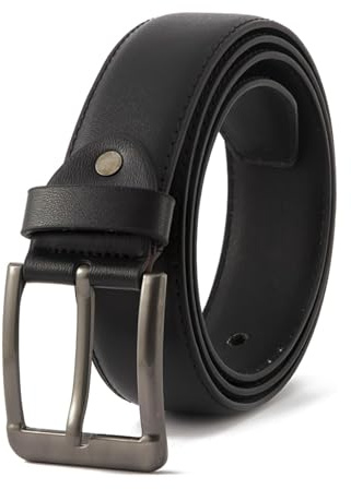 Men's Leather Belt Soft & Hard-Wearing with Anti-Scratch Buckle Adjustable Waist Belt New Year Valentine's Day Gift for Boyfriend Father Grandpa Boss Golf, Casual & Formal Wear, 115cm