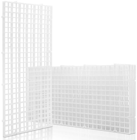 LINLAN 4 pièces grilles en Plastique pour Aquarium - 15 x 30 cm - Séparateurs pour Aquarium - pour Filtration et Protection du Fond - Blanc - sans Accessoires