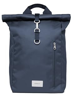 Sandqvist Ground Rolltop Ryggsäck 16”, 19 L, Marinblå, Datorryggsäck, 16-tums datorfack. Vattenavvisande och återvunna material. Unisex, dam och herr
