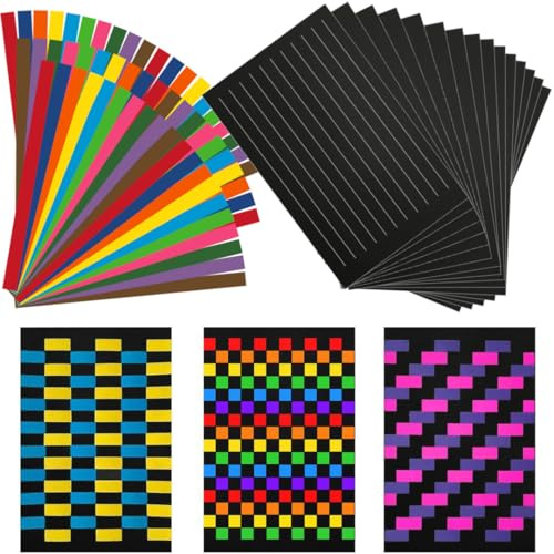 Origami Joy 15 projets de tissage de papier à faire soi-même • Bandes de papier de 1,9 cm avec tapis de 22,9 x 35,6 cm • Arts et travaux manuels pour enfants, activités en classe • Apprendre à tisser