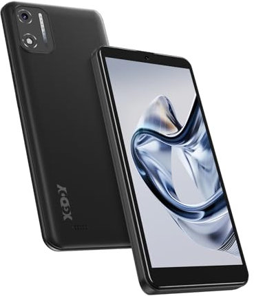 Xgody Androïde téléphone, 5,5 Smartphone Pas Cher 2 Go + 16 Go 128 Go Extensible Octa-Core Android 14 téléphone Portable, Batterie 2500mAh, Appareil Photo 8MP + 5MP, Double SIM, Face ID 4G-Noir