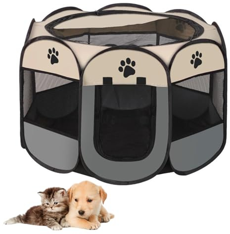 Recinto per Cani da Interno,Box Pieghevole Per Animali Domestici,Box Per Gatti,Cani Per Interno,Recinto Pieghevole,Box per Cuccioli per Piccoli Animali,74 x 74 x 43cm
