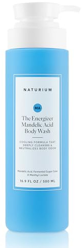 Naturium The Energizer Body Wash, Cooling & Refreshing Formula with Mandelic Acid, Deeply Cleanses & Helps Reduce Body Odour, 16.9 OZ / 500 ML