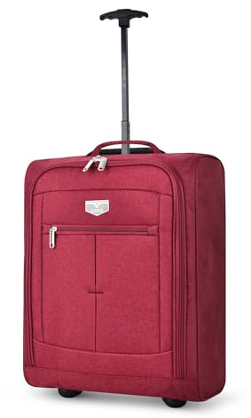 LUGG Lightweight Cabin Luggage, 600D Polyester, Solid Wheels, 55x40x20cm | Durable, spacious compartment, lightweight & easy carry, ergonomic pull-up handle, Airway Locker, sleek design