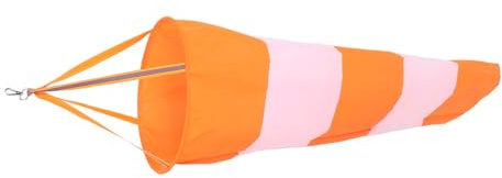 KAILIKETIY Manga de Viento 100cm de Tela Oxford Reforzada con Cinturón Reflectante Naranja y Blanco para Jardín y Exterior, Dirección del Viento y Señalización Segura
