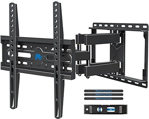 Mounting Dream TV Wall Mount for 32-65 Inch Television,Mount with Swivel and Tilt, Full Motion Bracket with Articulating Dual Arms, Fits 16inch Studs, Max VESA 400X400 mm, 99lbs, MD2380