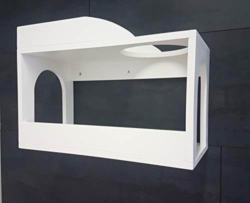 Jennys Tiershop Lackierter Katzen Wandpark, handgefertigte Tiermöbel/Luxusmöbel, Katzenmöbel in vielen Ausführungen. Hier: Doppel-Schlafkasten Nr. 1 weiß (7d)