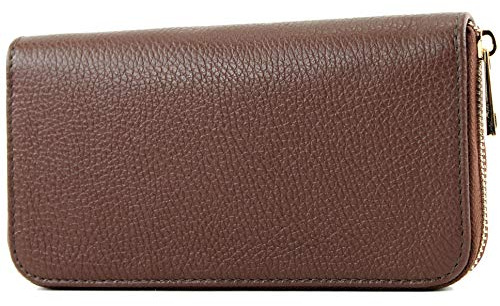 modamoda de - P02 - ital. Damen Portemonnaie Echtleder lang, Farbe:P02 Schokobraun