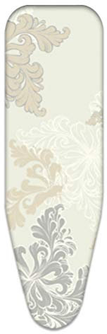 LSSUP BüGeltischbezug Groß, 150x55cm, 5mm Komfortpolster, StrapazierfäHiger BüGelbrettbezug, 100% Baumwolle, Mit Kordelzug und Clip Befestigt, XL