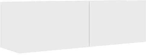 vidaXL TV Schrank mit 2 Klapptüren TV Möbel Hängeboard Lowboard Fernsehtisch Fernsehschrank Sideboard HiFi Weiß 100x30x30cm Holzwerkstoff