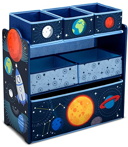 Delta Children Space Adventures Design & Store 6 Bin Toy Storage Organizer - Greenguard Gold Certified, Blue