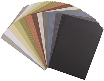 Vaessen Creative Florence Cardstock Papier, Farbenmix Erdtöne, Brauntöne, 216 Gramm/m², DIN A4, 60 Stück, Textur, für Scrapbooking, Kartenherstellung, Stanzen und andere Papierbasteleien