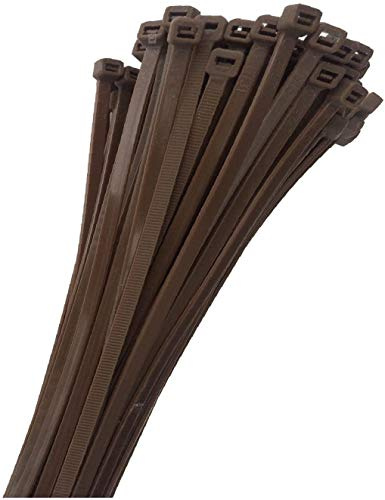 KnnX Bridas para Cables, 300 x 4,8 mm, Nylon Resistente, Color Marrón, 100 Unidades, 22,43 kg de Tracción