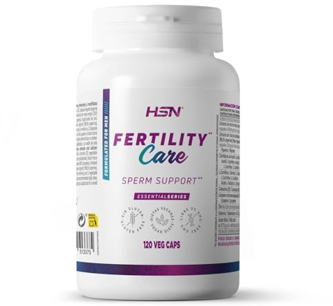 HSN Fertilidad Masculina Fertility Care | 120 Cápsulas Vegetales | Apoyo a la formación de esperma* | Maca Negra, Carnitina, Q10, Vitaminas y Minerales | No-GMO, Vegano, Sin Gluten