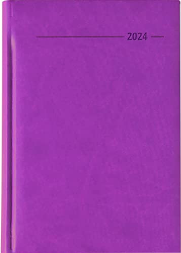 Buchkalender Tucson rosa 2024 - Büro-Kalender A5 - Cheftimer - 1 Tag 1 Seite - 352 Seiten - Tucson-Einband - Alpha Edition