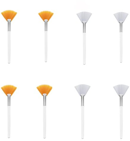 8 Piezas Cepillos de Máscara de Abanico, Brocha para Mascarilla Facial, Cepillos Aplicadores Facialesl, Herramientas de Maquillaje Pinceles, para Crema de Mascarilla de Barro