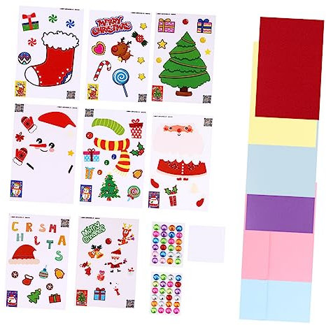 Lurrose Impasto 4 Set Cartolina d'auguri di Natale fai da te pacchetto materiale decorazioni natalizie fai da te decorazioni fai da te natale biglietti di auguri fai da te strappare