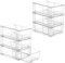Vtopmart Lot de 6 tiroirs de rangement empilables en acrylique transparent avec poignées, faciles à assembler pour réfrigérateur, salle de bain, cuisine, sous-évier, armoire, garde-manger