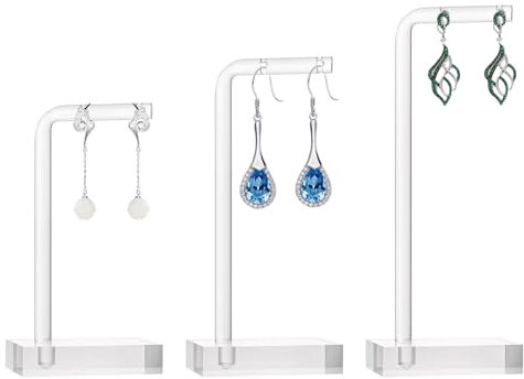 Xthrotsenk 3Pcs Acrylic Earring Holder Clear Jewelry Stand Earring Display Jewelry Holder Acrylic Jewelry Organizer Display Stand for Earring