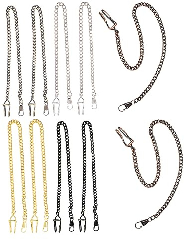 COLLBATH 10pezzi Catene per Orologi da Tasca in Lega Stile Vintage Adatte per Gilet e Clip da Cintura Regalo Accessorio Durevole