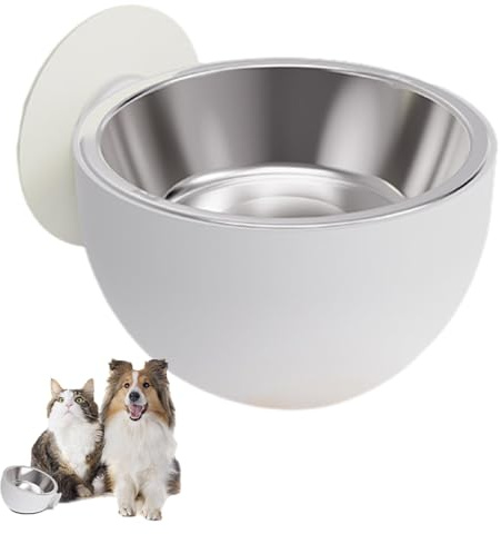 Gamelle surélevée en acier inoxydable pour animaux de compagnie - Gamelles anti-déversement pour nourriture pour chien, bol magnétique mural pour chien | Bol de nourriture pour chiot surélevé avec