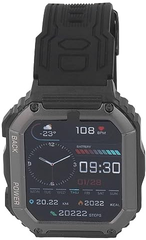 Smart Watch Step Counter Smartwatch con Chiamate Bluetooth Fitness Tracker Monitoraggio del Sonno della Frequenza Cardiaca per Bambini Adulti, Contapassi, Tracker attività, (Nero)