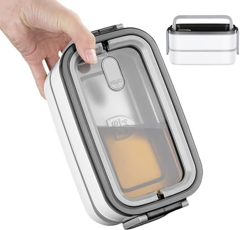 Contenitori per pranzo al sacco con coperchi, portapranzo isolato in acciaio inossidabile | Portapranzo impilabile in acciaio inossidabile,Portapranzo con riscaldamento a microonde per picnic, scuola,