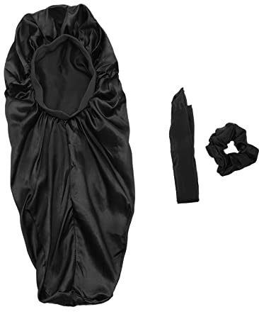 DEARMAMY 3 Piezas Gorro para Dormir Hogar Adornos Cabeza Gorro de Extremo Largo Toalla Cabello Húmedo Diadema Doméstica Cuerda Cabello Elegante para Proteger el Rizo mientras Duerme