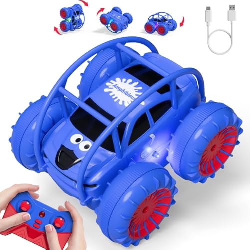 ifollower Coche teledirigido de Carga Directa 2.4GHz 4x4 Monster Truck Drift Cars con luz LED Rotación de 360° Juguetes acuáticos al Aire Libre Regalo Niña Niño 3-12 Años