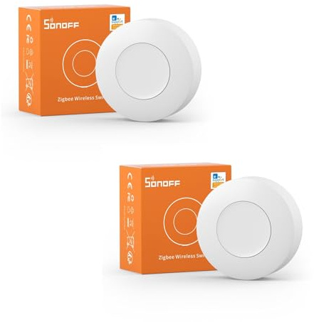 SONOFF Zigbee Switch, SNZB-01P Wireless Push Button, Supports to Create Smart Scenes, Trigger the Connected Devices on eWelink APP with Three Control Options, SONOFF ZigBee Bridge Required, 2Pack