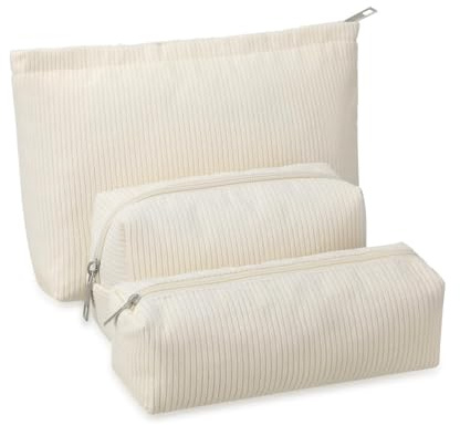 Trousse de beauté avec fermeture éclair 3 pièces, ordinateur portable, trousse de beauté, 3 tailles, multifonction pour femme, petit sac en tissu avec fermeture éclair, petit sac cosmétique, Ms, 1