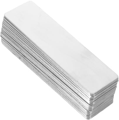 WRITWAA 20 St Namnbricka i Rostfritt Stål Rektangulär Blank Namnskylt för Skola och DIY Gravyr Lätt och Bekväm att Bära för Personal och Studenter Silverfinish