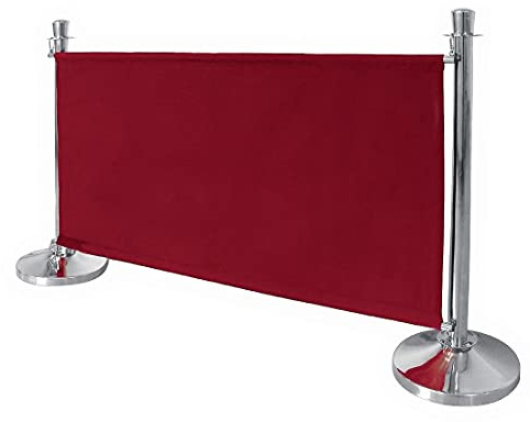 Bolero Canvas-Absperrung, rot, inklusive Befestigungszubehör, Absperrpfosten separat erhältlich (S652, S652, S653, S655), feuerhemmender Stoff BS5852 – ideal für Cafés, Bars, Restaurants, CF138