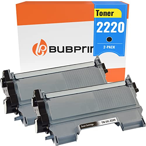 Bubprint 2 toner kompatibla med Brother TN-2220 TN-2010 svart | Passar MFC-7360N DCP-7055 HL-2130 DCP-7065DN Fax 2840 HL-2270DW MFC-7460DN MFC-7860DW