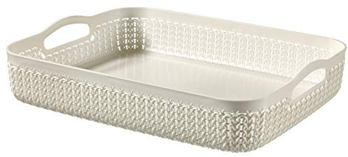 Curver Korb, Kunststoff, gebrochenes weiß, 35,20 x 26,8 x 7,4 cm