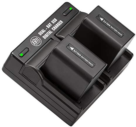 BM 2 NP-FV70 Batteries & Dual Charger for Sony FDR-AX700, PXW-Z90V, HXR-NX80, HDR-CX455 HDR-CX675, CX330, CX900, PJ340, PJ540, PJ670B, PJ810, FDR-AX33, FDR-AX53, FDR-AX100, NEX-VG10, VG20, VG30 VG900