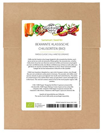 Variétés de piments classiques bien connues (bio) - kit de semences avec 4 piments traditionnels