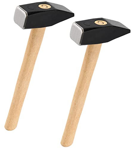 NINGWAAN Lot de 2 marteaux à panne croisée de 1,4 kg, marteau de forgeron de 1,4 kg avec poignée en bois, marteau à panne croisée robuste pour le travail des métaux, les machinistes et les ingénieurs
