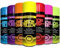 AlezyB - 200ml Fluorescent Neon 7 x Spray Paint Aerosol DIY Graffiti Extra Bright Assorted Colours Paint, Blue, Green, Orange, Pink, Yellow, Red, Purple 200ml