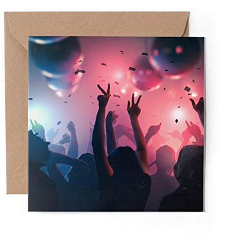 1 x Greeting Card Club Dance Rave Music Festival - Blank Birthday Celebration Anniversary #21446