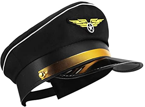 Alipis Cappello Capitano Pilota Berretto Pilota Di Aeroplano Regolabile Costume Cosplay Di Aereo Puntelli Cappello Uniforme Cappello Festa Per Festa A Tema Halloween Laurea