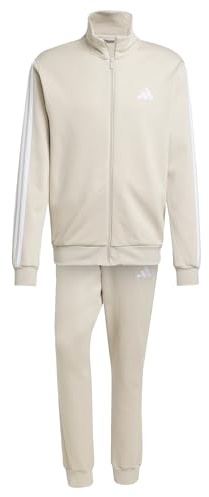 adidas Hombre SPORTSWEAR BASIC 3 STRIPES FLEECE TRACKSUIT, Wonder Alumina, L