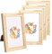 HFDONGL 4er Set Bilderrahmen 10x15 cm Fotorahmen Holzbilderrahmen Klein Bilderrahmen Set für Wandbehänge oder Tischdekoration (Originale Holzmaserung)