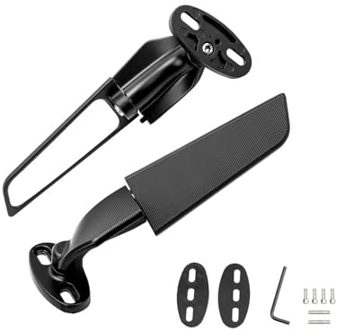 Specchio Stealth moto per Ninja ZX6R ZX10R 250 YZF R1 R3 R125 R15 R6 R25 Specchio alare 360° rotante regolabile moto specchio laterale (Ridotte)