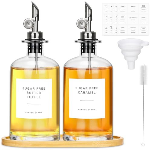 BBWELL 2pcs Bouteille Huile Olive,Distributeur d'huile 500ml,Bouteille d'huile et Vinaigre pour la Cuisine,Bouteille D'huile en Verre,Distributeur Automatique D'huile et de Vinaigre
