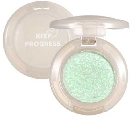 KARLOR Ombretto verde glitterato palpebra illuminante perlescente gloss make up singolo ombretto luccicante luccicante viso lucido gloss eyeshadow glitter (05#verde menta)